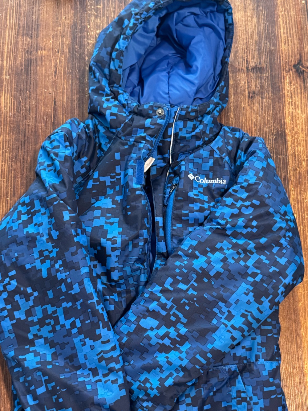 Columbia Blue & Navy Pixel Print Kids Jacket